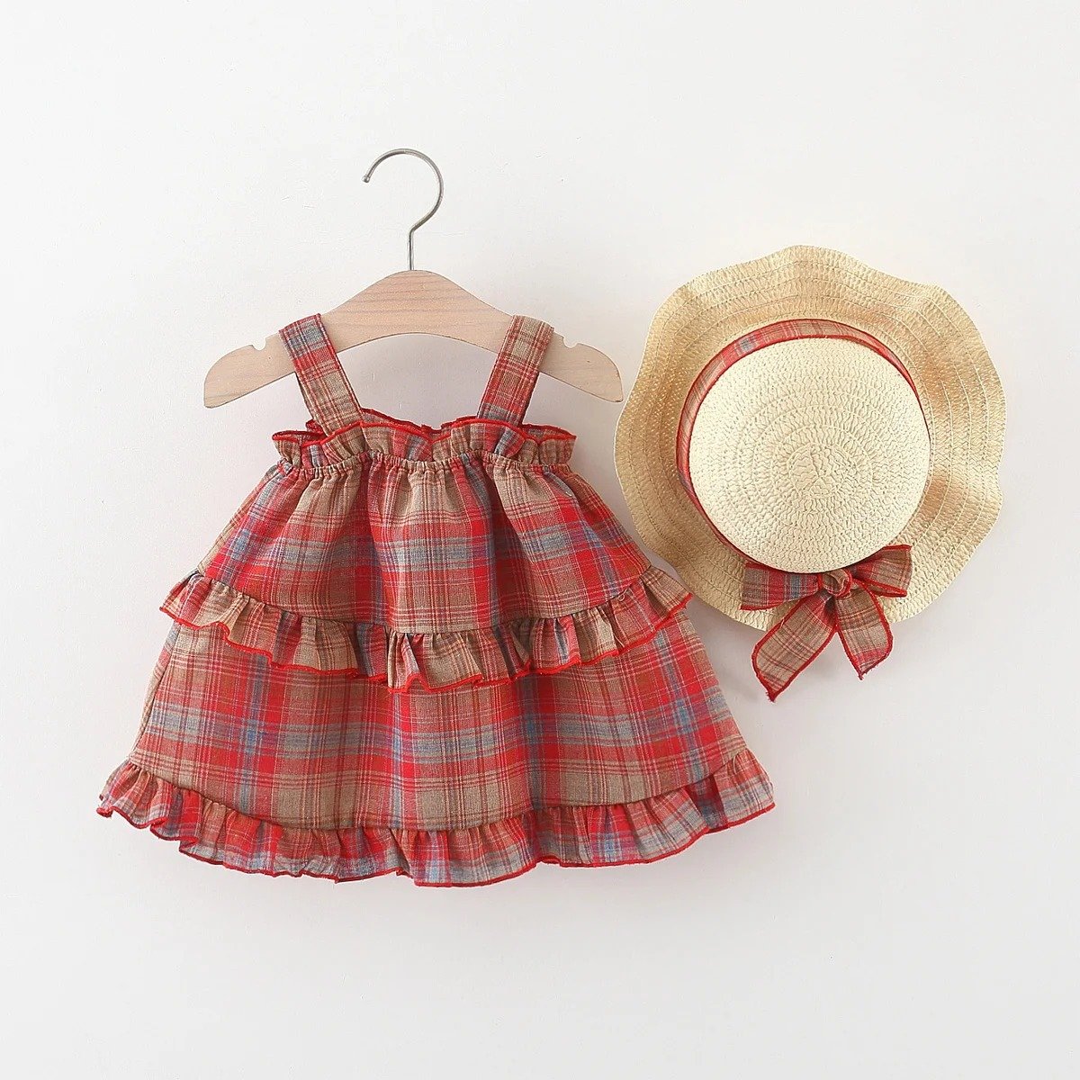 Summer New Girl Baby Cotton Skirt with Same Hat Suitable for 1-3 Years Old