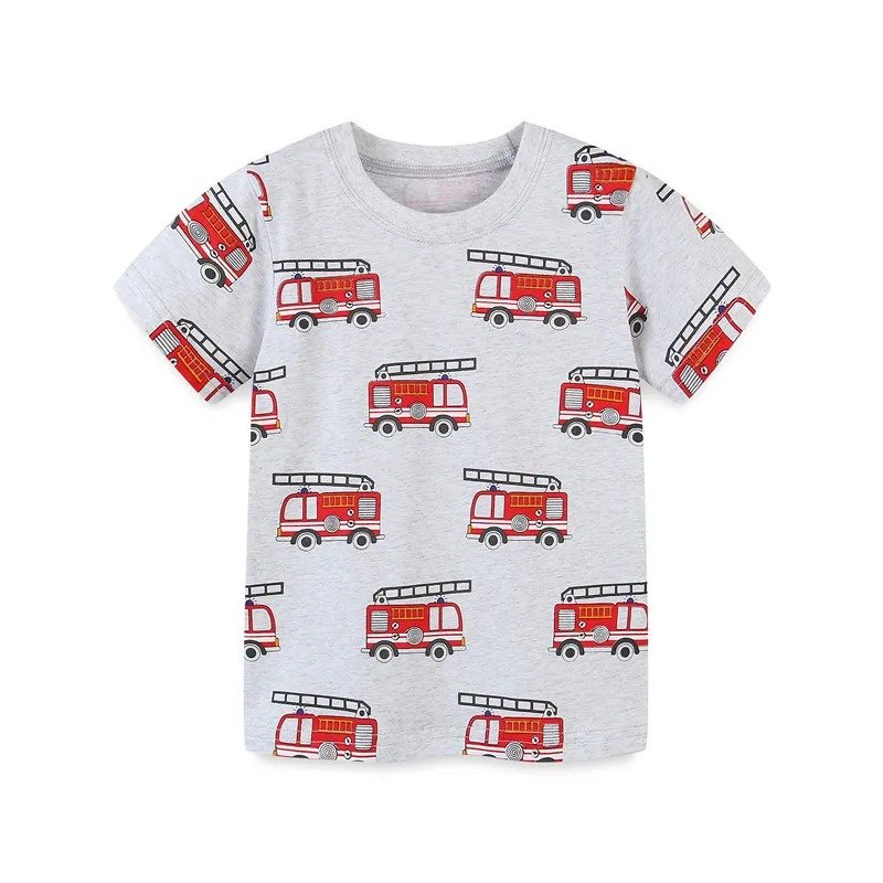 Boys Cars Print Summer Cotton T Shirts Hot Selling Baby Kids Tops