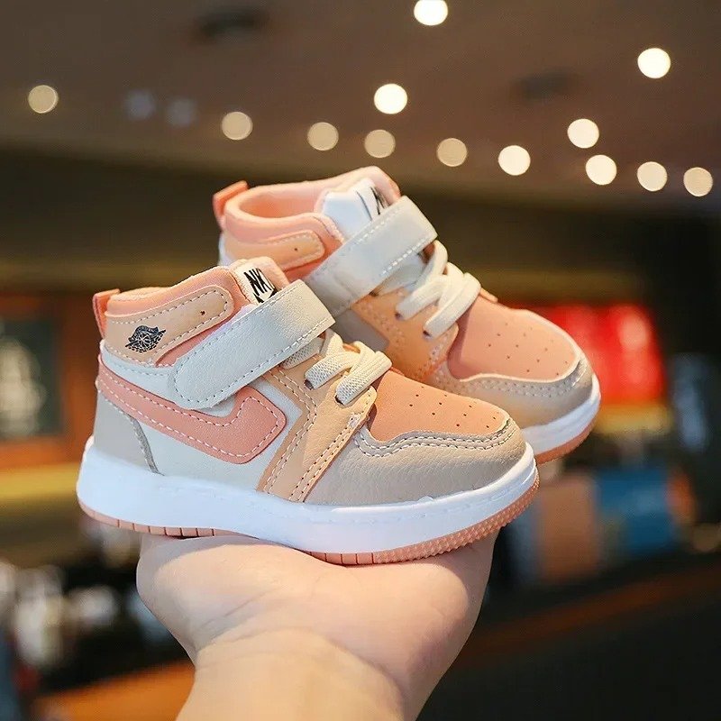 1-10 Years Old Baby Children's Casual Shoes, Boys, Boys, Girls' Sneakers, Orange Khaki Material Leather